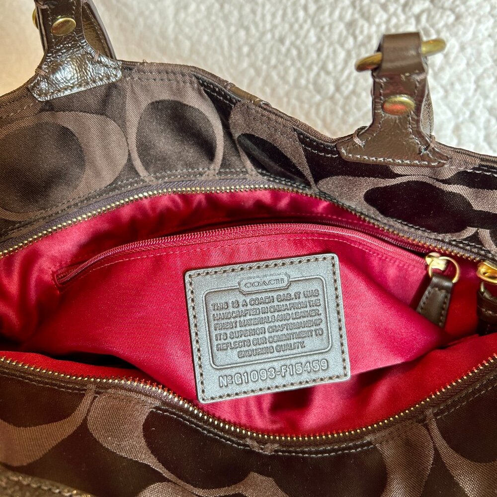 COACH PURSE NWT Patchwork Collection Brown/Gold/Leather/Suede - Picture 5 of 16
